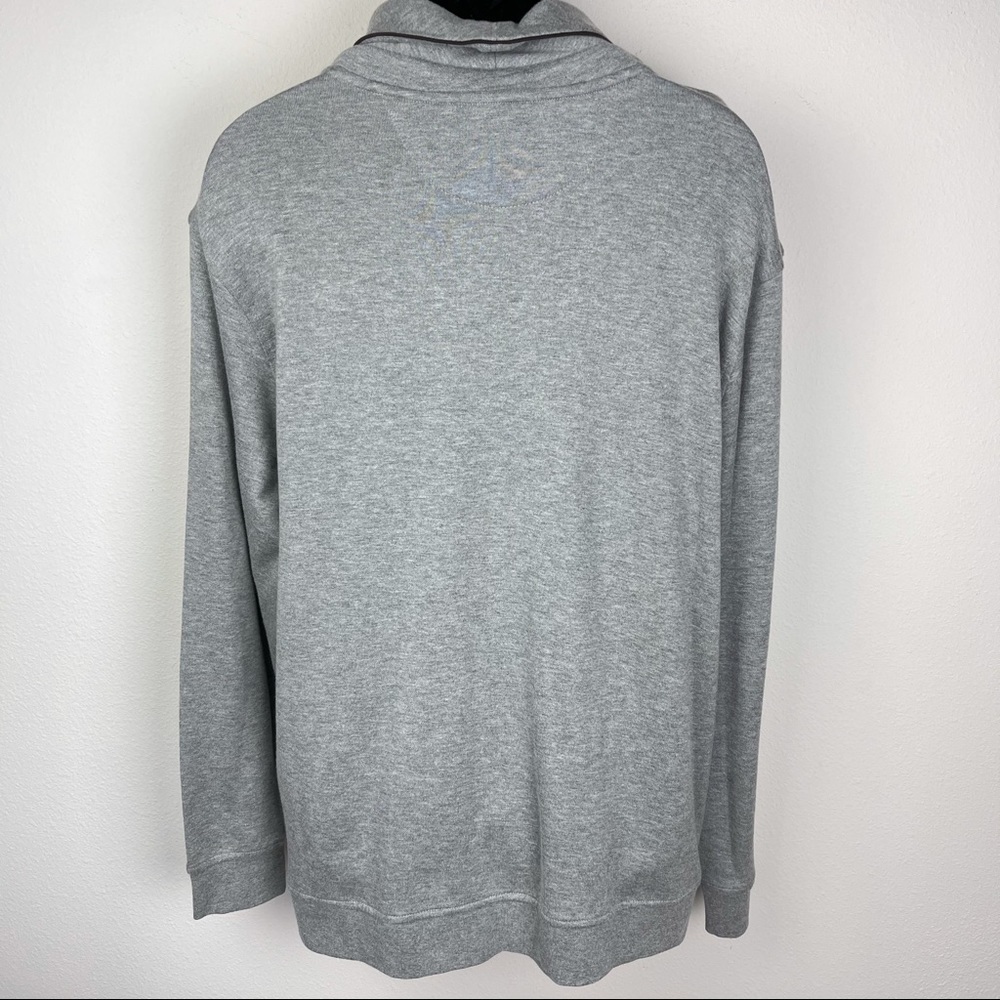 NWT Cremieux Grey Shawl Collar Cotton Sweater XL - Picture 2 of 10